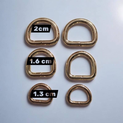 Picture of Premium Metal D-Ring (2 Pcs) - Available in 2cm, 1.6cm & 1.3cm Sizes for Bag Making & Crochet DIY Crafts-1.3 cm