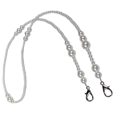 Picture of 40-Inch Full Pearl Bead Bag Strap - Elegant Replacement Chain Handle for Handbags & Crossbody Bags-40 inc-সাদা