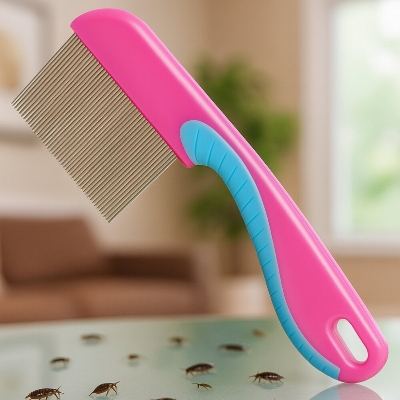 Picture of Long Non slip Handle Short Stainless Steel Hair Lice(1pcs) - Multicolor