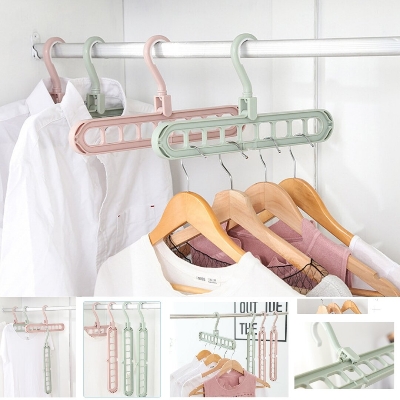 Picture of Fast Multifunctional nine -hole folding clothing hanger (3pcs) - Multicolor