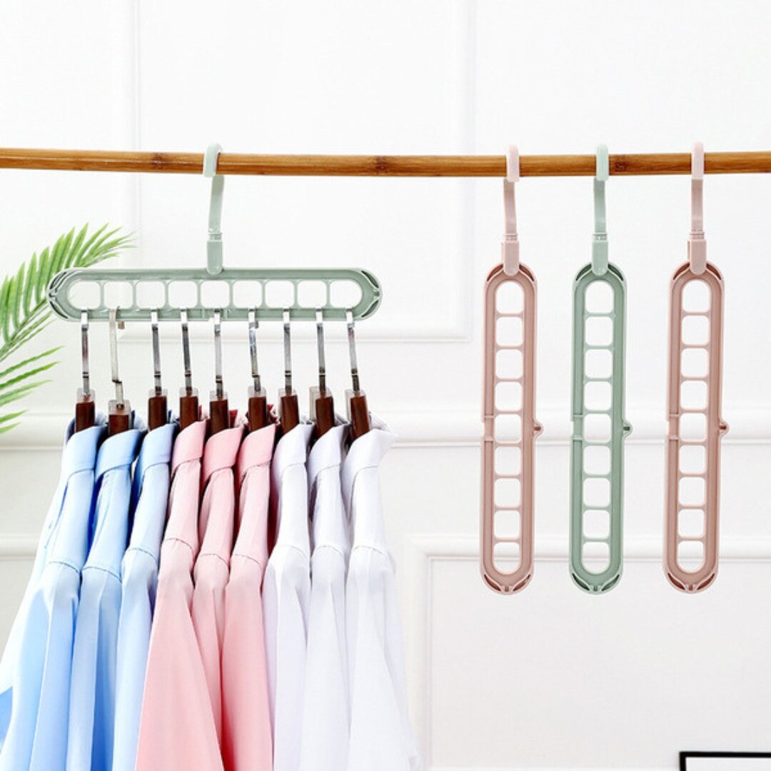 Picture of Fast Multifunctional nine -hole folding clothing hanger (3pcs) - Multicolor