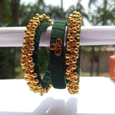 Picture of Handmade Kundan Bangle Set 3 pcs-24 cm