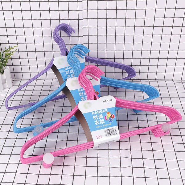 Picture of Multi -color Immersion high quality material household daily and wardrobe clothes hanger(10pcs) - Multicolor