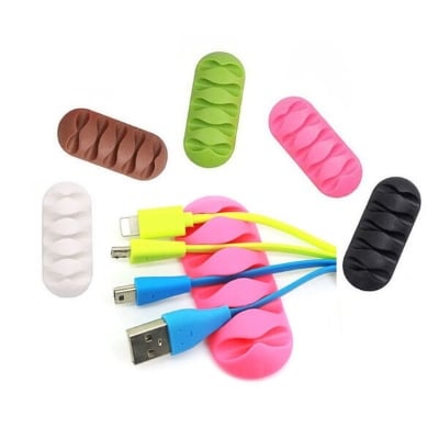 Picture of fast desktop or mobaile Cable Clip Self Adhesive Cable Clamp Multiple Cable Management Tool For Home & Officee - Black