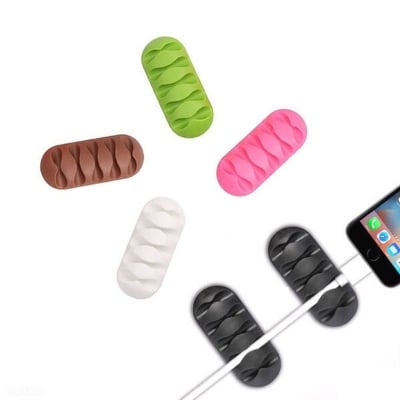 Picture of fast desktop or mobaile Cable Clip Self Adhesive Cable Clamp Multiple Cable Management Tool For Home & Officee - Black