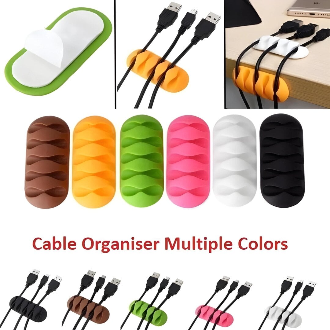 Picture of fast desktop or mobaile Cable Clip Self Adhesive Cable Clamp Multiple Cable Management Tool For Home & Officee - Black