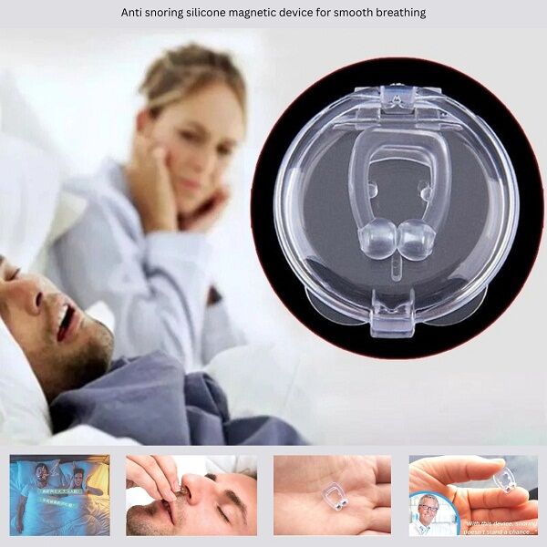 Picture of Anti snoring silicone magnetic device for smooth breathing - White