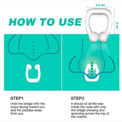 Picture of Anti snoring silicone magnetic device for smooth breathing - White