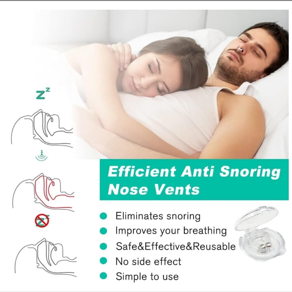 Picture of Anti snoring silicone magnetic device for smooth breathing - White