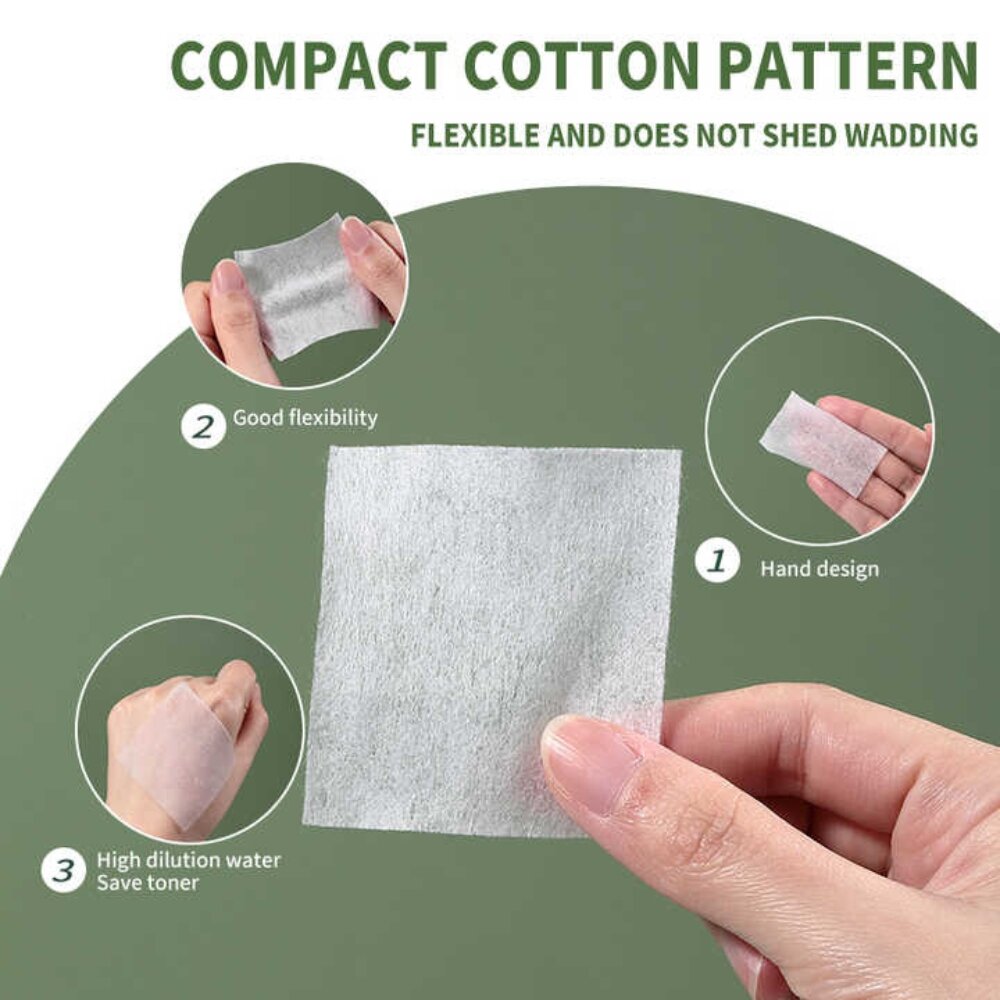Picture of Lameila portable disposable non-woven cotton pads deep clean makeup remover pads(500pcs) - Multicolor