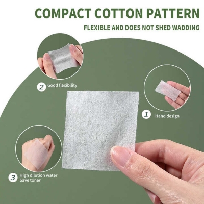 Picture of Lameila portable disposable non-woven cotton pads deep clean makeup remover pads(500pcs) - Multicolor