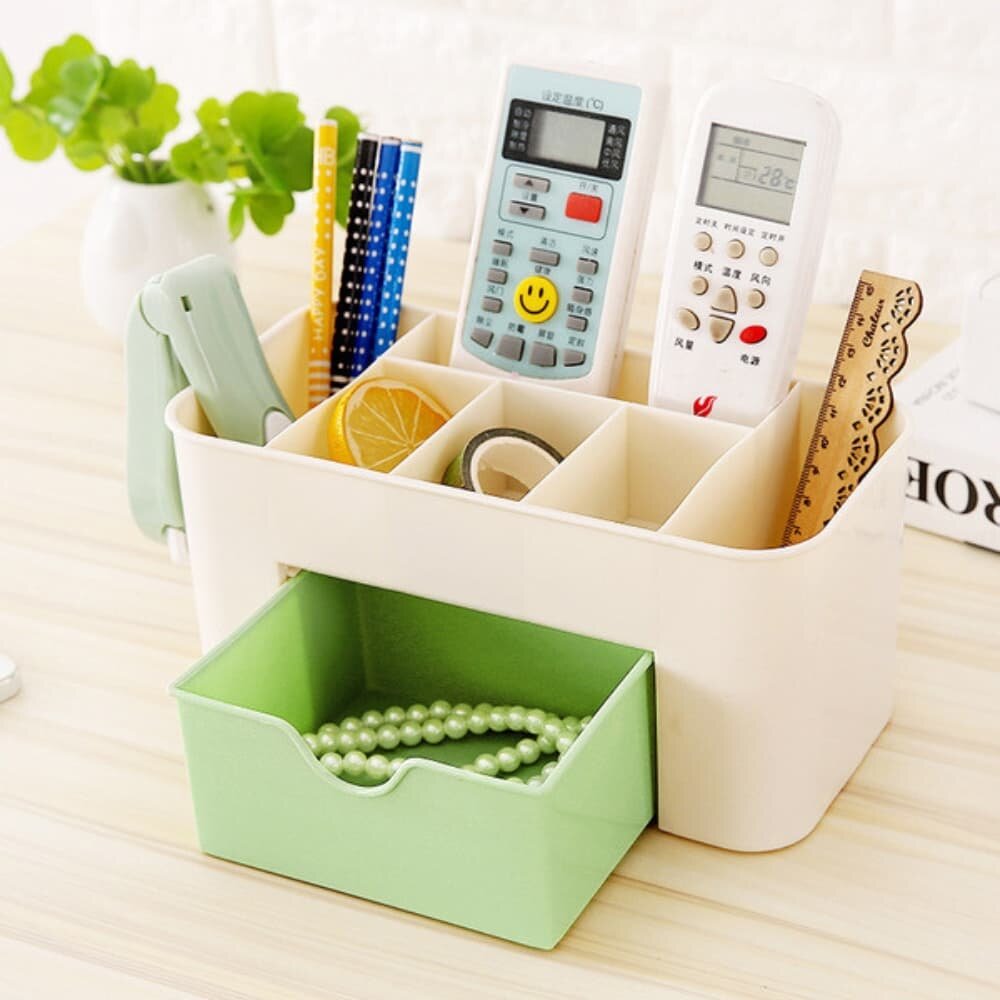 Picture of Makeup Case Women's Storage Organizer Cosmetic Holder Container Box with Drawer(1pcs mix color) - Silver