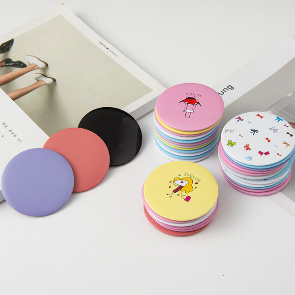 Picture of Gift cartoon small mirror mini portable pocket bag small mirror tinplate small round mirror - Multicolor