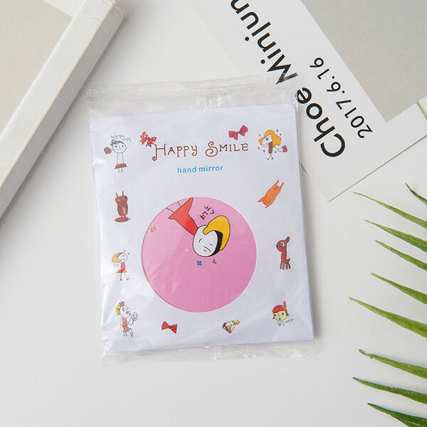 Picture of Gift cartoon small mirror mini portable pocket bag small mirror tinplate small round mirror - Multicolor