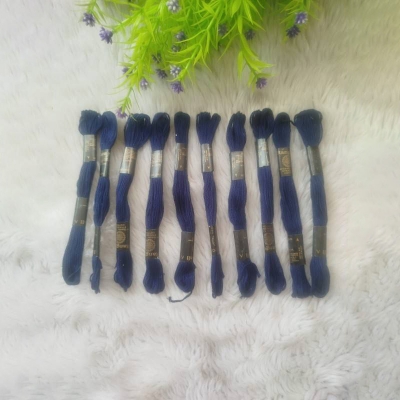 Picture of DMC Embroidery Thread  - 10 Pcs (100% Cotton)-Navy Blue