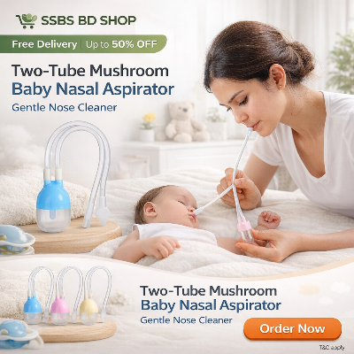 Picture of Two-Tube Mushroom Baby Nasal Aspirator – Gentle Nose Cleaner - Black