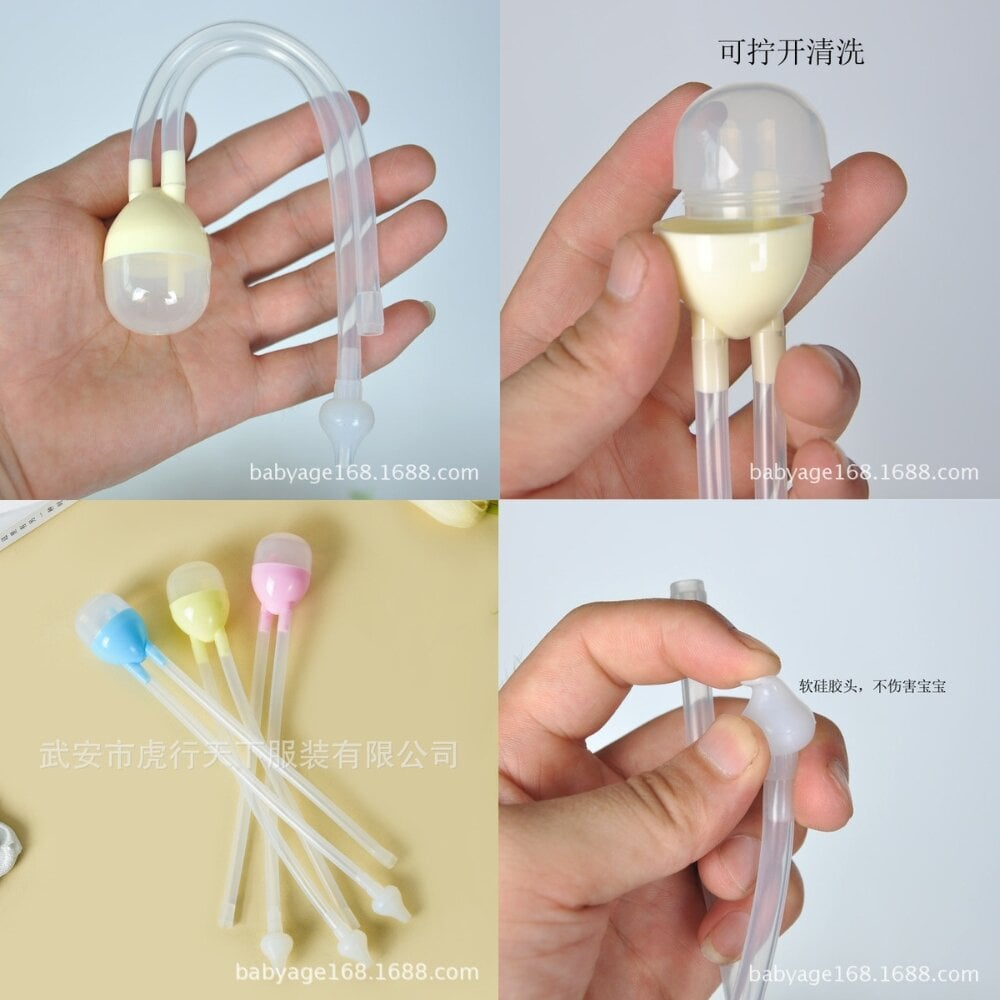 Picture of Two-Tube Mushroom Baby Nasal Aspirator – Gentle Nose Cleaner - Black