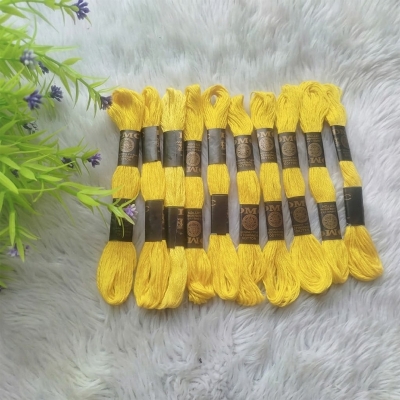 Picture of DMC Embroidery Thread  - 10 Pcs (100% Cotton)-Yellow