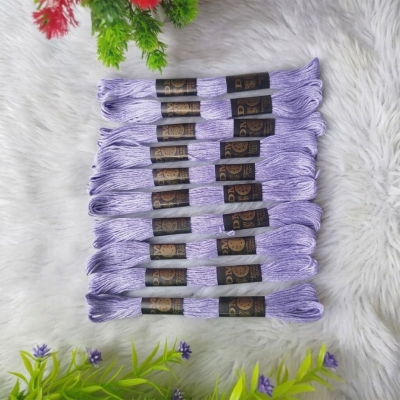 Picture of DMC Embroidery Thread  - 10 Pcs (100% Cotton)-Purple