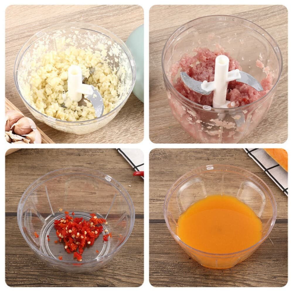 Picture of Hand Manual Blender, Vegetable Cutter & Manual Meat Grinder - 3-Blade - 1pcs