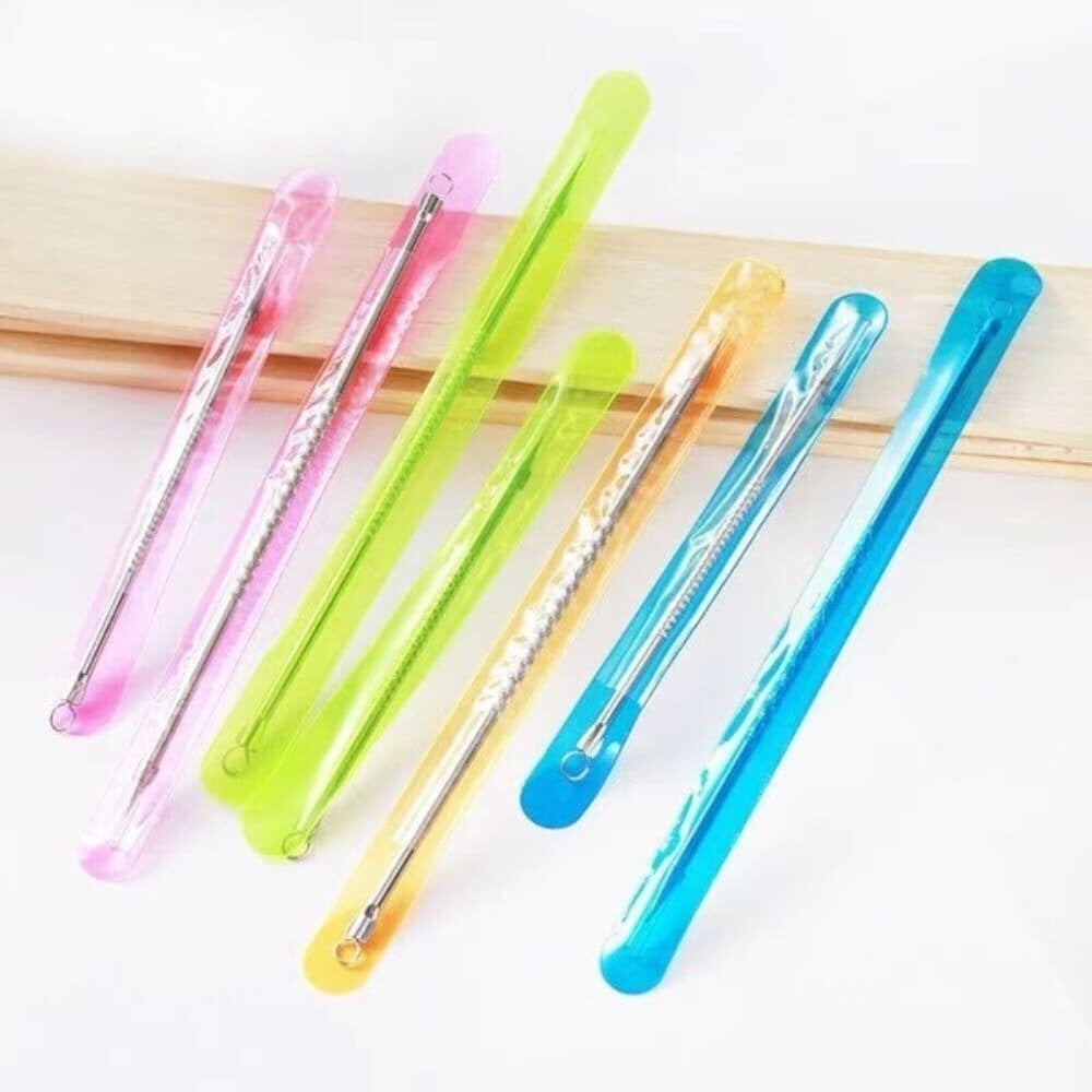 Picture of Stainless Steel Double-Head Bron Stick Acne Needle Blackhead Remover Tool Pimple Spot Extractor - Green