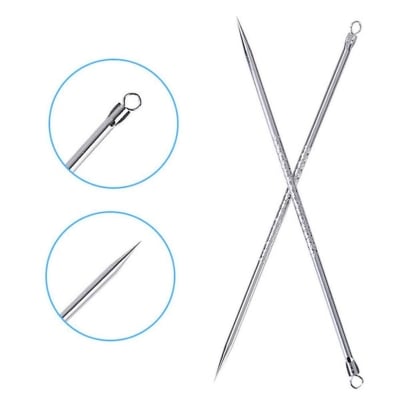 Picture of Stainless Steel Double-Head Bron Stick Acne Needle Blackhead Remover Tool Pimple Spot Extractor - Green