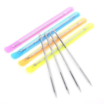 Picture of Stainless Steel Double-Head Bron Stick Acne Needle Blackhead Remover Tool Pimple Spot Extractor - Green