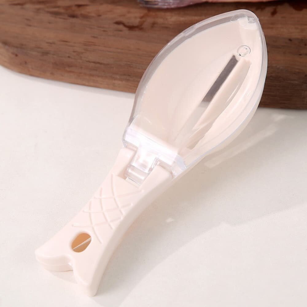 Picture of Fish Scale Scraper with Cover - Safe, Manual, and Hand-Protective Tool - L type