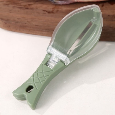 Picture of Fish Scale Scraper with Cover - Safe, Manual, and Hand-Protective Tool - L type