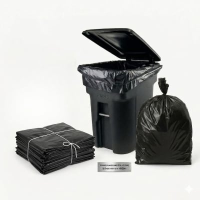 Picture of 20x30 Black Garbage Poly Trash Bag 500g