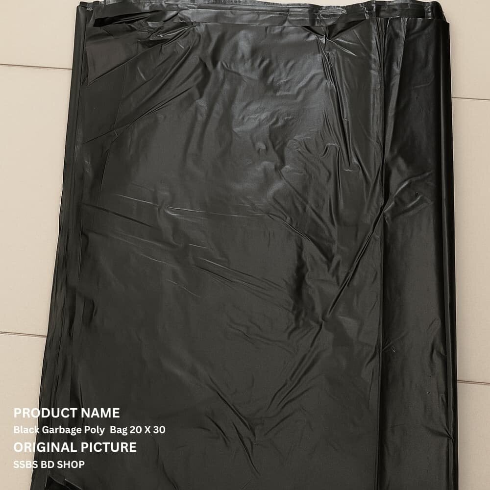 Picture of 20x30 Black Garbage Poly Trash Bag 500g