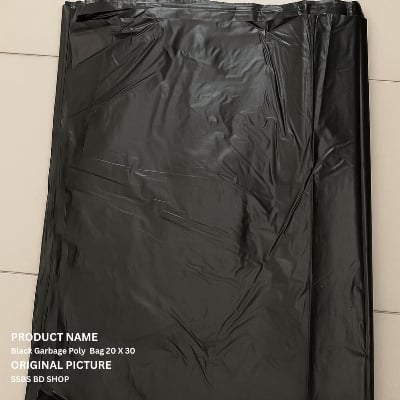Picture of 20x30 Black Garbage Poly Trash Bag 500g