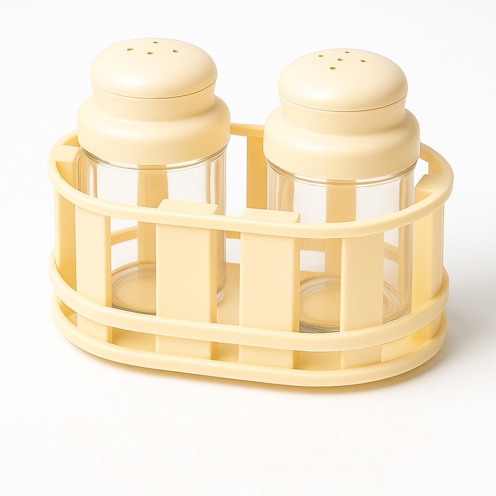 Picture of Stylish Salt Jar With Fence 2Pcs Set (Multicolor) - Multicolor