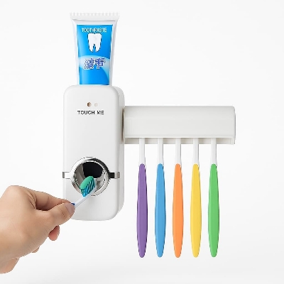 Picture of Automatic Toothpaste Dispenser with Toothbrush Holder - Multicolor