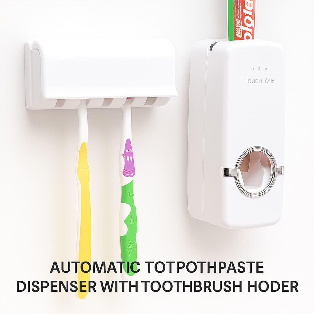 Picture of Automatic Toothpaste Dispenser with Toothbrush Holder - Multicolor