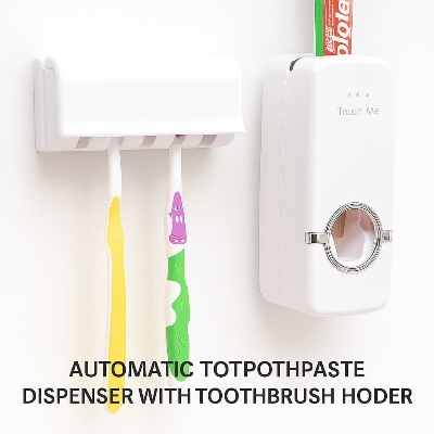 Picture of Automatic Toothpaste Dispenser with Toothbrush Holder - Multicolor