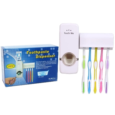 Picture of Automatic Toothpaste Dispenser with Toothbrush Holder - Multicolor