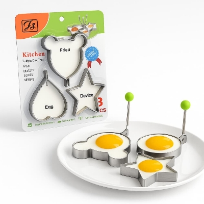 Picture of Stainless Steel, Egg Rings, Pancake, Omelette, Cooking Tools, Kitchen Accessories - Multicolor