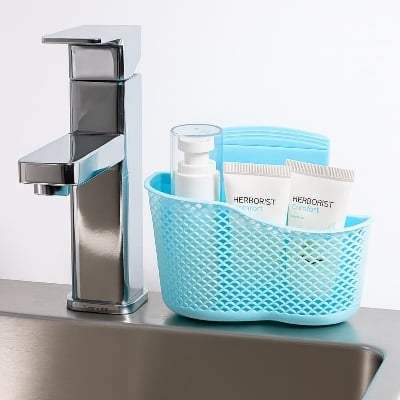 Picture of New Creative Sink Plastic Drain Basket – Multifunctional Kitchenware Rack & Hanging Storage Drain Rack - Multicolor