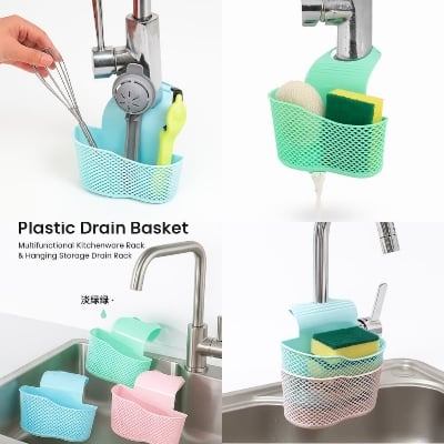 Picture of New Creative Sink Plastic Drain Basket – Multifunctional Kitchenware Rack & Hanging Storage Drain Rack - Multicolor