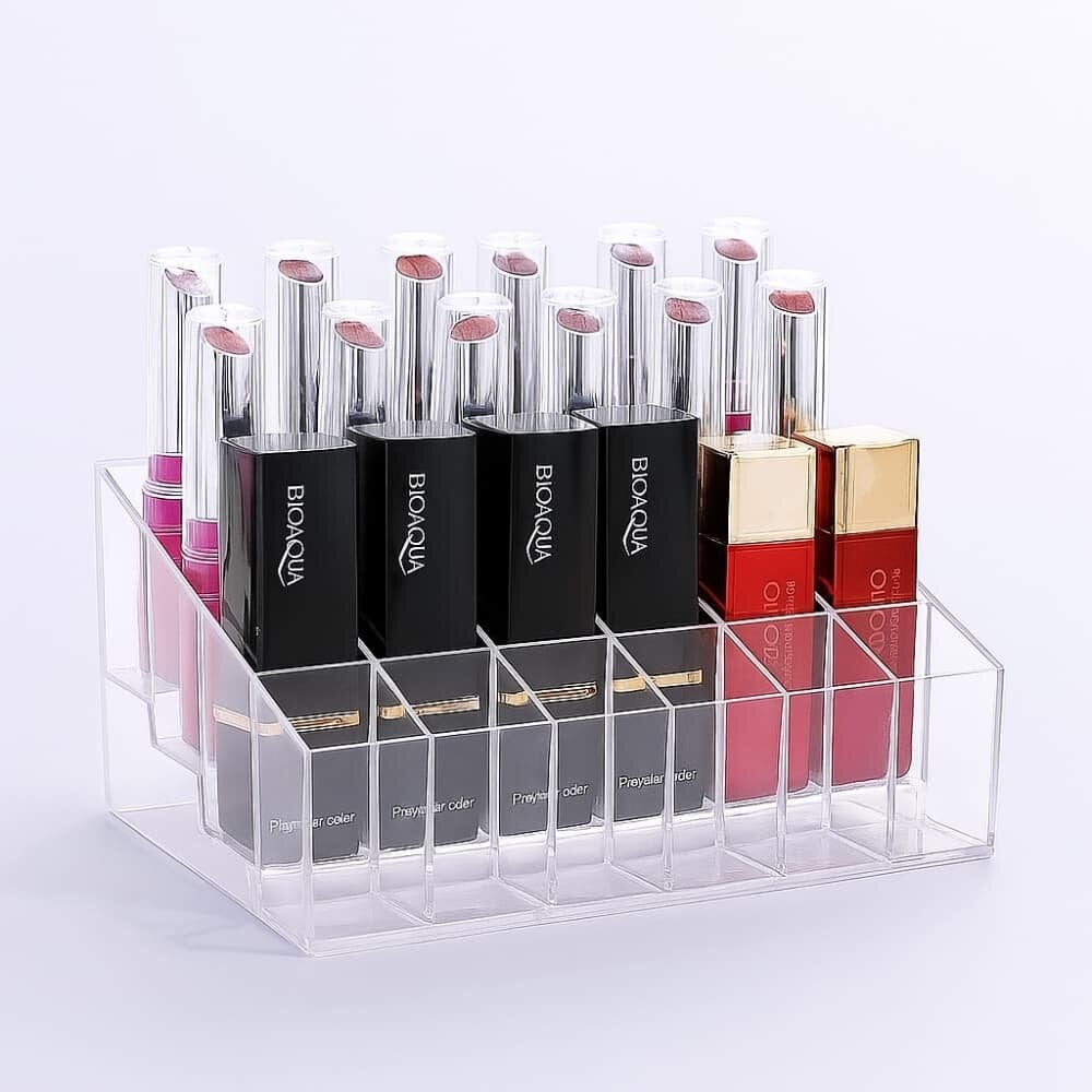 Picture of Desktop Lipstick Display Case with 24 Grids — Clear Cosmetic Organizer