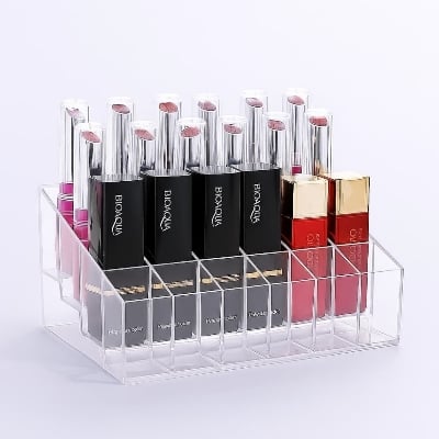 Picture of Desktop Lipstick Display Case with 24 Grids — Clear Cosmetic Organizer