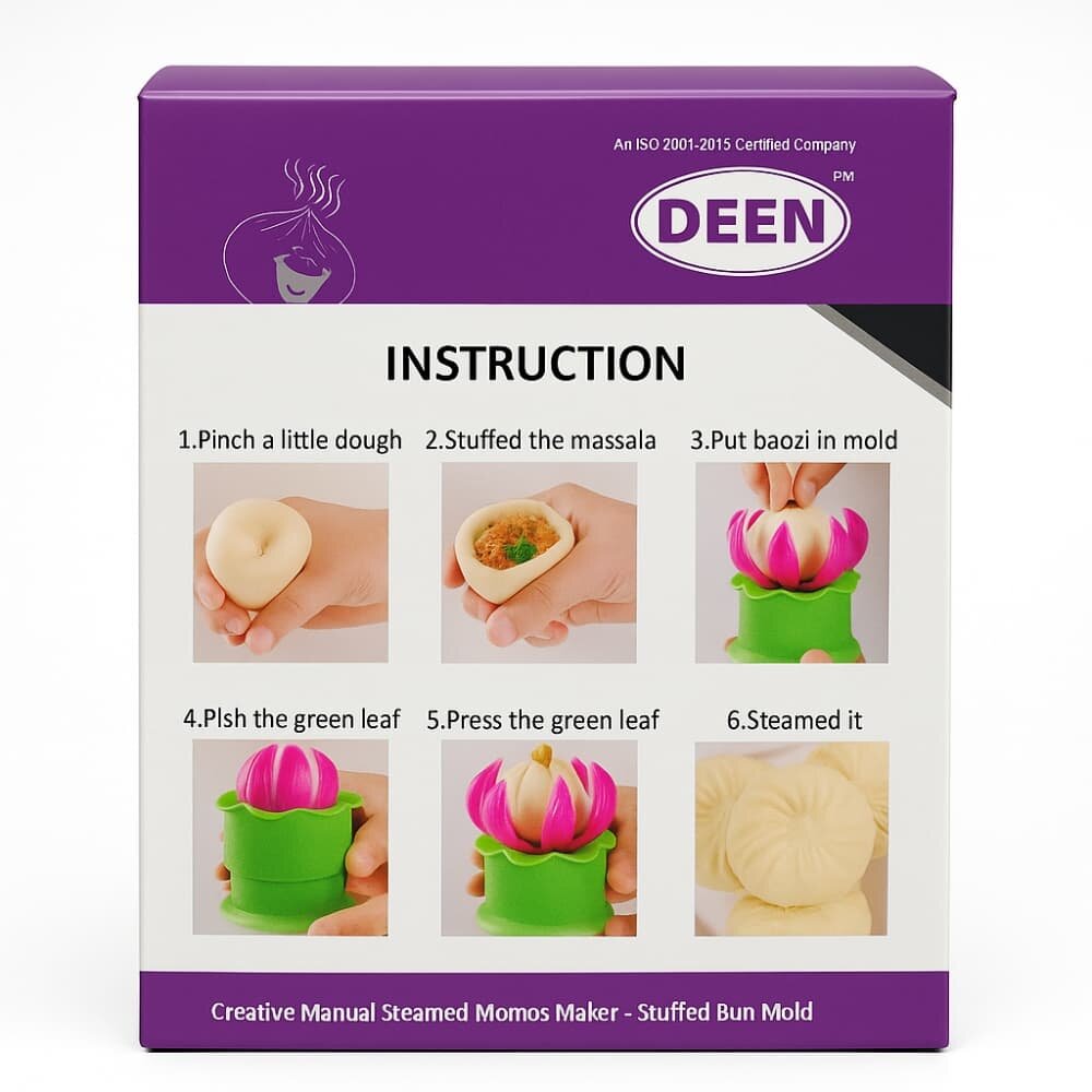 Picture of Deen Creative Manual Steamed Stuffed Bun Mold Momos Maker - Multicolor