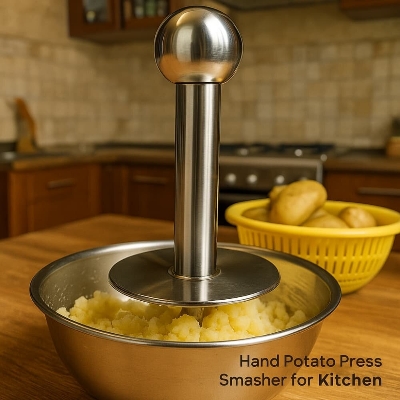 Picture of Hand Potato Press Smasher for Kitchen-1 Piece - Multicolor
