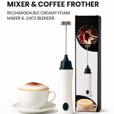 Picture of Hand Liquid Mixer & Coffee Frother – Rechargeable Creamy Foam Maker & Juice Blender - Multicolor