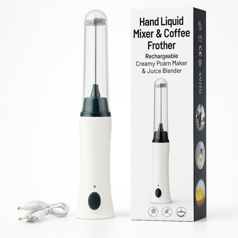 Picture of Hand Liquid Mixer & Coffee Frother – Rechargeable Creamy Foam Maker & Juice Blender - Multicolor