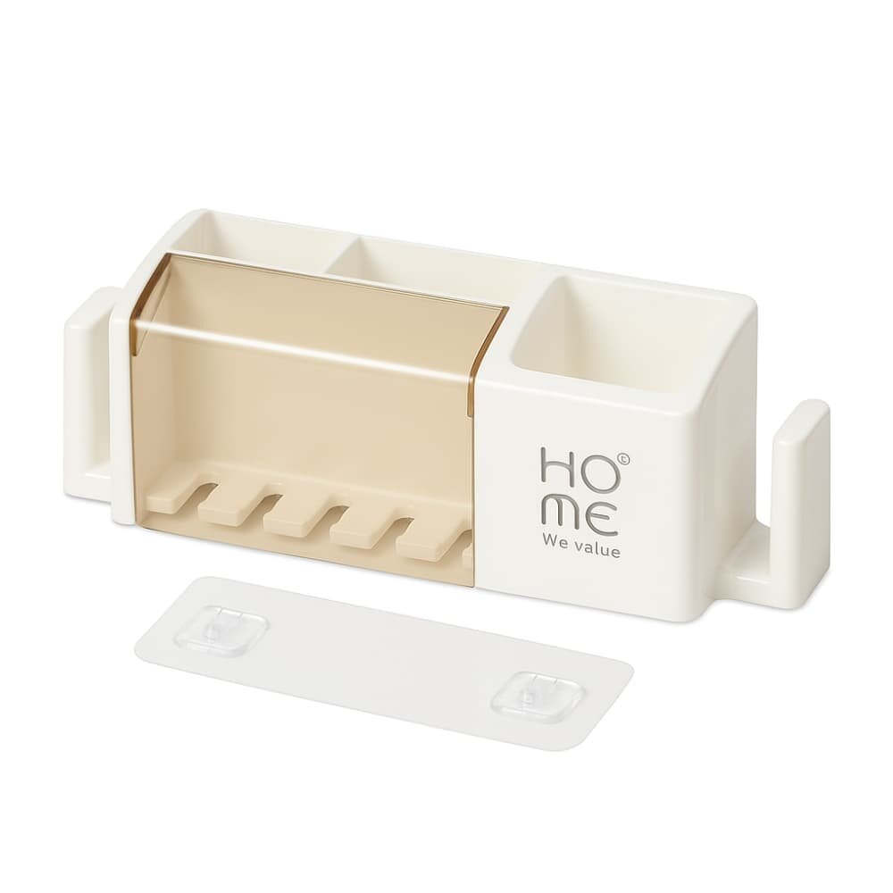 Picture of Wall Mounted Plastic Toothbrush Holder and Dispenser - Multicolor