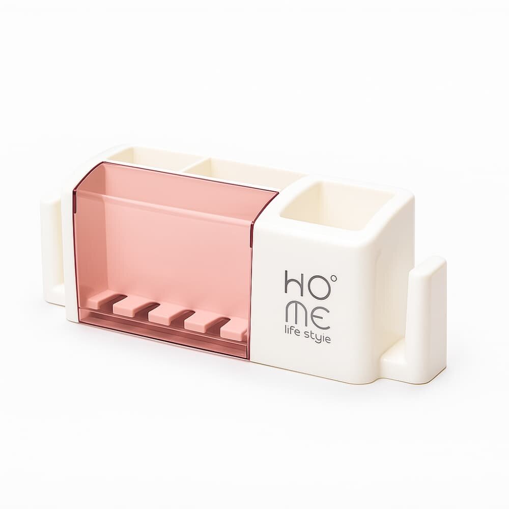 Picture of Wall Mounted Plastic Toothbrush Holder and Dispenser - Multicolor