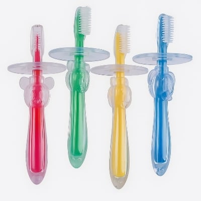 Picture of Baby Teether & Training Toothbrush – Safe Bendable Food-Grade Silicone (Multicolor, 1pcs) - Multicolor