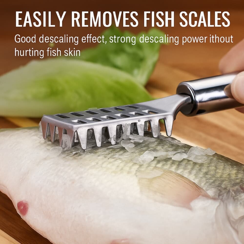 Picture of Stainless Steel Fish Scaler – Easy Skin & Scale Remover Tool - Multicolor